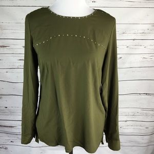 Eci New York Olive Green Blouse ‎ Size Medium